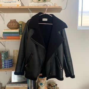 Modern Citizen faux leather, shearling lined jacket